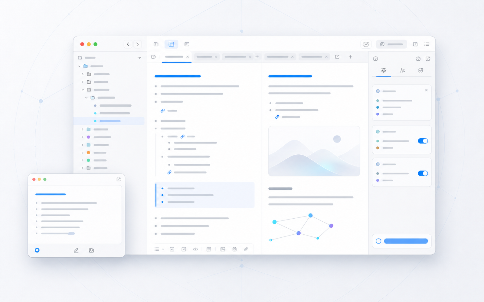 Clarity Vault showing a Markdown workspace with notes, folders, and captured reference material.